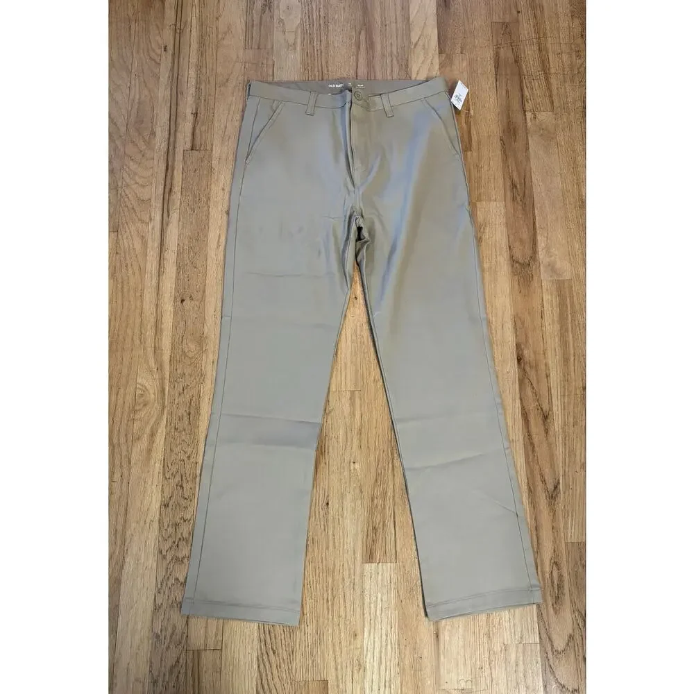 NWT Boys Old Navy Boys Khaki School Uniform Slim Leg Chino Pants, size 18